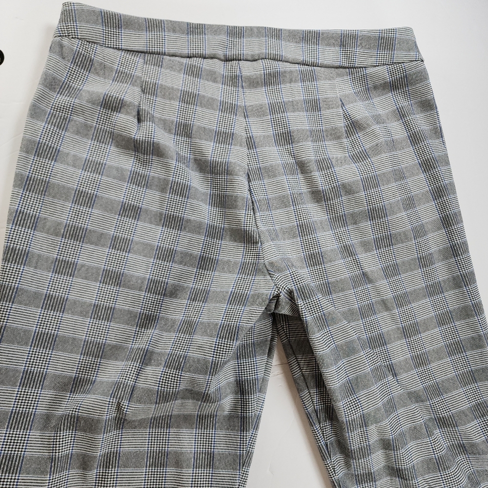 Adrienne Vittadini Gray Plaid Straight Leg Slack Office Workwear Pants Size 14 - Picture 6 of 14